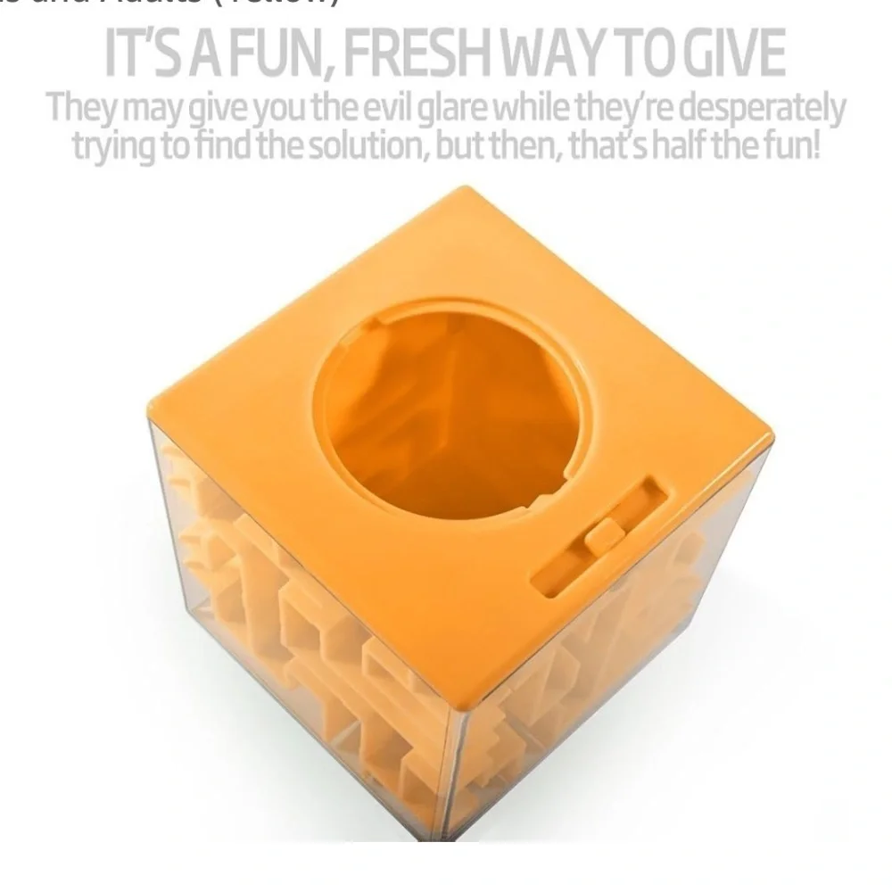 Maze Money Box - yellow